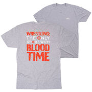 Wrestling Short Sleeve T-Shirt - Blood Time (Back Design)