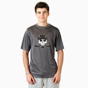 Hockey Short Sleeve Performance Tee - Hockey Helmet Skull