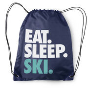 Skiing & Snowboarding Drawstring Backpack Eat. Sleep. Ski.