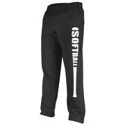 Softball Fleece Sweatpants Bat Softball [Black/White/Adult XX-Large] - SS
