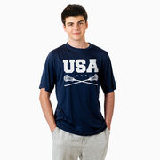 Guys Lacrosse Short Sleeve Performance Tee - USA