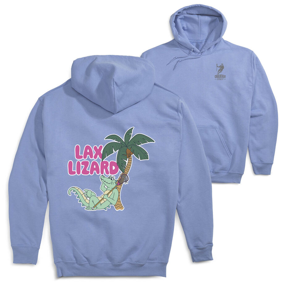 Guys Lacrosse Hooded Sweatshirt - Lax Lizard (Back Design)