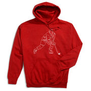 Hockey Hooded Sweatshirt - Hockey Player Sketch