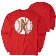 Baseball Tshirt Long Sleeve - Baseball Bigfoot (Back Design)