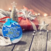 Skiing Round Ceramic Ornament - Jingle All the Way