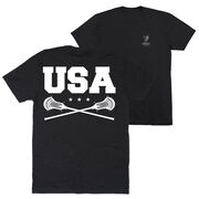 Guys Lacrosse Short Sleeve T-Shirt - USA (Back Design)