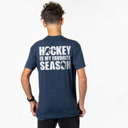 Hockey Short Sleeve T-Shirt - Hockey Is My Favorite Season (Back Design)