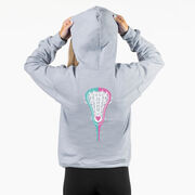 Girls Lacrosse Hooded Sweatshirt - Lacrosse Stick Heart (Back Design)