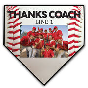Baseball Home Plate Plaque - Thank You Coach Photo Autograph