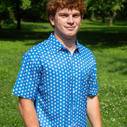 Baseball Performance Short Sleeve Button Down Shirt - Pop Fly