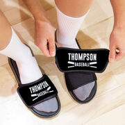 Baseball Repwell&reg; Slide Sandals - Personalized Team Name with Bats