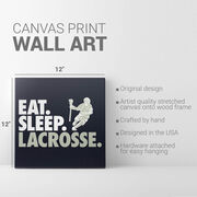 Guys Lacrosse Canvas Wall Art - Eat Sleep Lacrosse