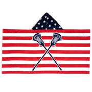 Guys Lacrosse Hooded Towel - American Flag