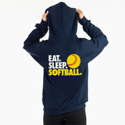 Softball Hooded Sweatshirt - Eat. Sleep. Softball (Back Design)