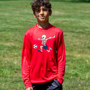 Soccer Long Sleeve Performance Tee - Skeleton Striker