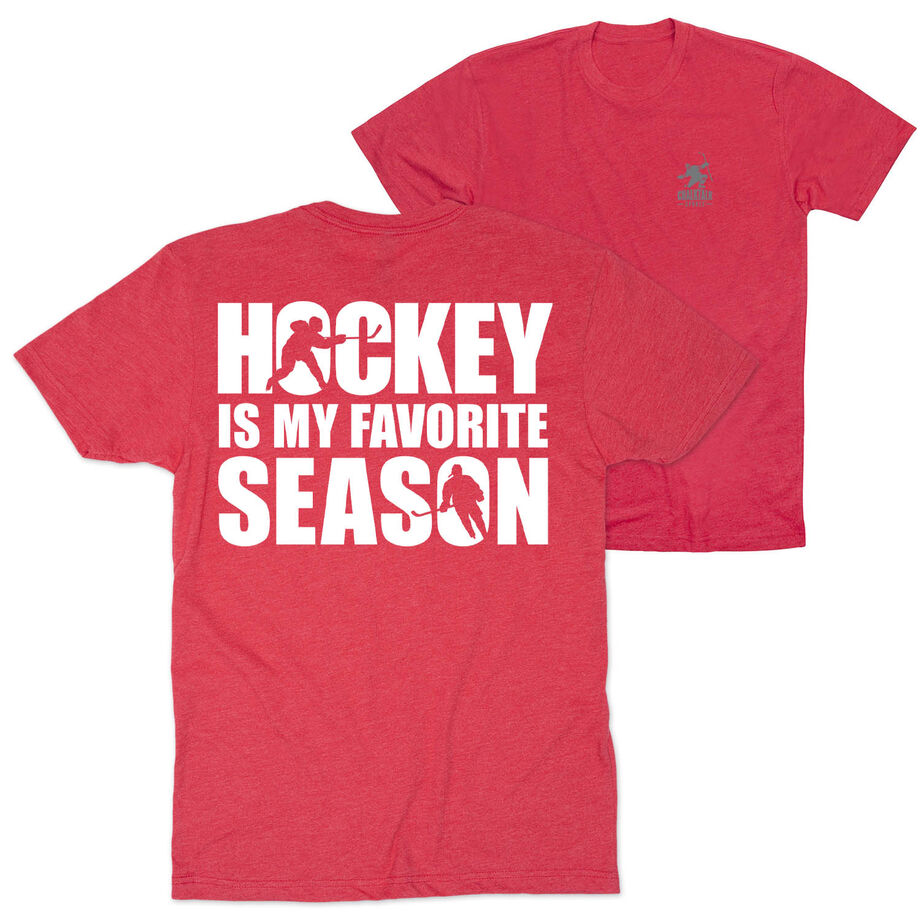 Hockey Short Sleeve T-Shirt - Hockey Is My Favorite Season (Back Design)