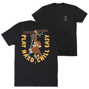 Guys Lacrosse Short Sleeve T-Shirt - Play Hard, Chill Easy (Back Design)