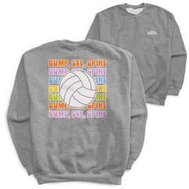 Volleyball Crewneck Sweatshirt - Bump, Set, Spike (Back Design)