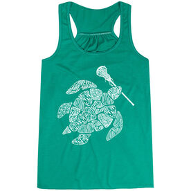 Girls Lacrosse Flowy Racerback Tank Top - Lax Turtle