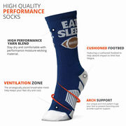 Football Woven Mid-Calf Socks - Eat Sleep Football