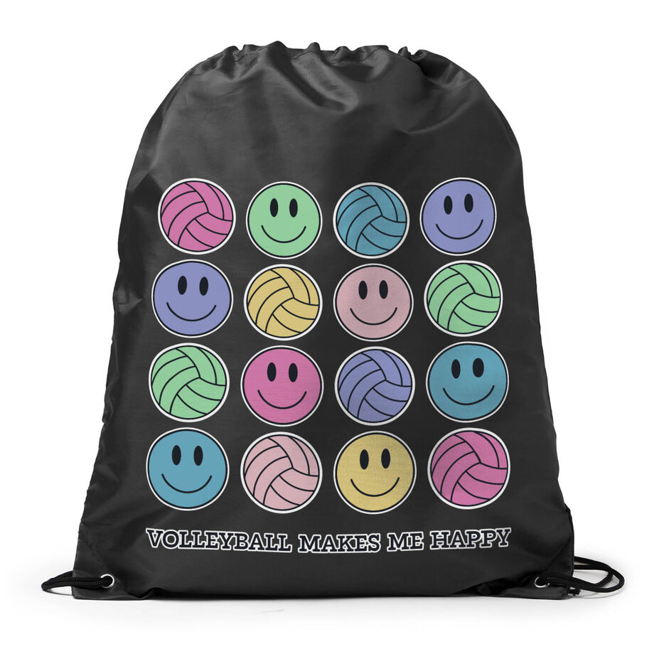 Volleyball Drawstring Backpack - Volleyball Makes Me Happy