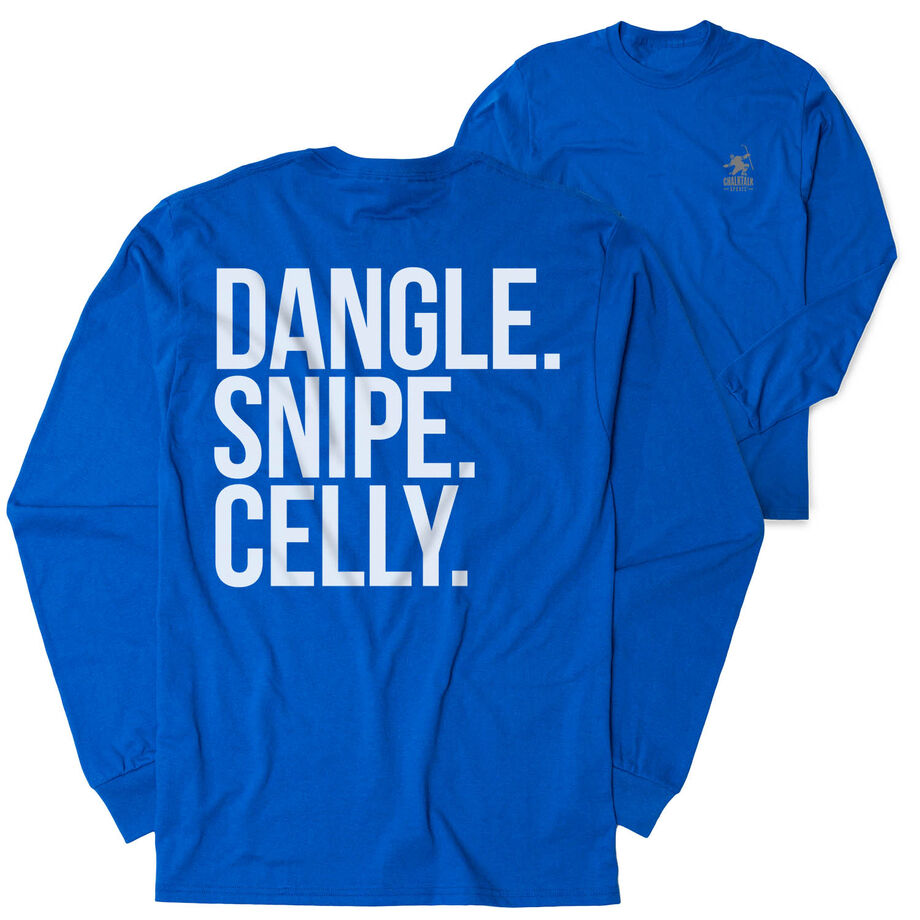 Hockey Tshirt Long Sleeve - Dangle Snipe Celly Words (Back Design)
