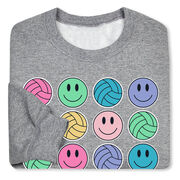 Volleyball Crewneck Sweatshirt - Volleyball Makes Me Happy