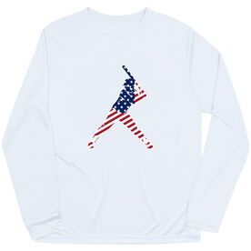 Softball Long Sleeve Performance Tee - Softball Stars and Stripes Player