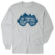 Skiing & Snowboarding Tshirt Long Sleeve - The Mountains Are Calling