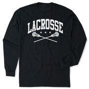 Guys Lacrosse Tshirt Long Sleeve - Crossed Sticks