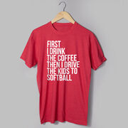 Softball Short Sleeve T-Shirt - Then I Drive The Kids To Softball