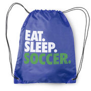 Soccer Drawstring Backpack Eat. Sleep. Soccer.