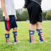 Soccer Woven Mid-Calf Socks - Patriotic