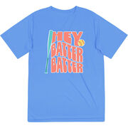 Softball Short Sleeve Performance Tee - Hey Batter Batter
