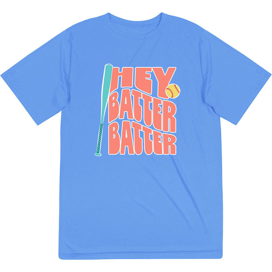 Softball Short Sleeve Performance Tee - Hey Batter Batter