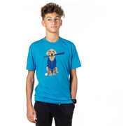 Baseball Short Sleeve T-Shirt - Dinger the Baseball Dog
