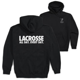 Guys Lacrosse Hooded Sweatshirt - All Day Every Day (Back Design)