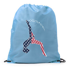 Gymnastics Drawstring Backpack - Stars and Stripes Gymnast