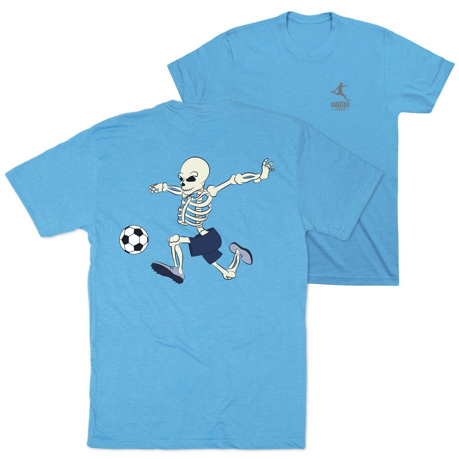 Soccer Short Sleeve T-Shirt - Skeleton Striker (Back Design)