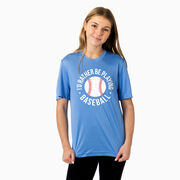 Baseball Short Sleeve Performance Tee - I'd Rather Be Playing Baseball Distressed