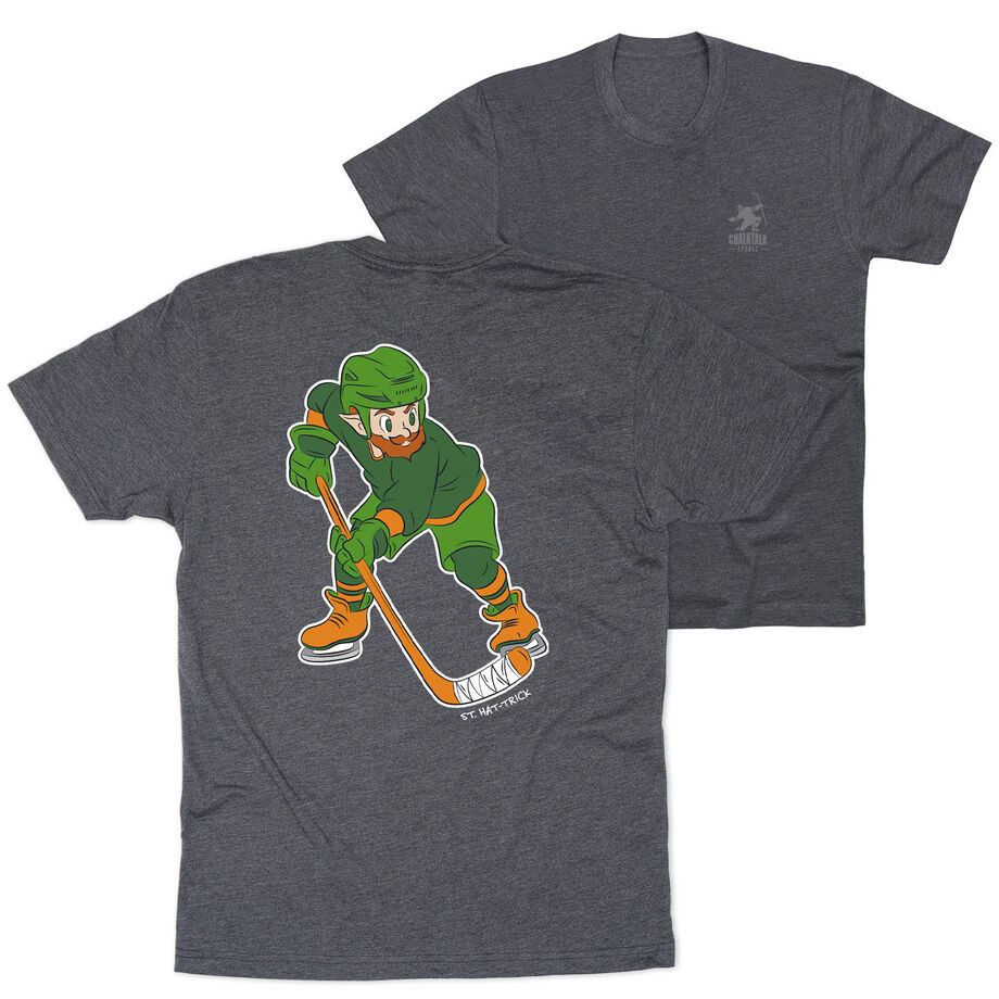 Hockey Short Sleeve T-Shirt - St. Hat-Trick (Back Design) 
