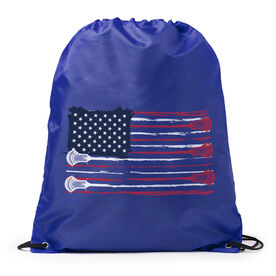 Guys Lacrosse Drawstring Backpack - American Flag