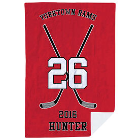 Hockey Premium Blanket - Personalized Team Crossed Sticks