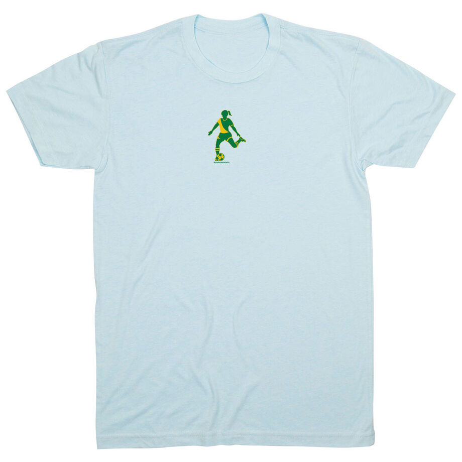 Soccer Tshirt Short Sleeve Soccer Silhouette Girl