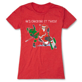 Hockey Women's Everyday Tee - He's Checking It Twice