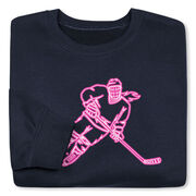 Hockey Crewneck Sweatshirt - Neon Hockey Girl