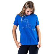 Soccer Short Sleeve T-Shirt - Soccer Girl Player Sketch