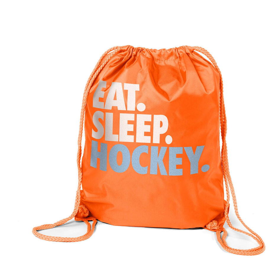 Hockey Drawstring Backpack Eat. Sleep. Hockey.