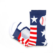 Baseball Woven Mid-Calf Socks - Patriotic