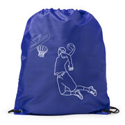 Basketball Drawstring Backpack - Basketball Player Sketch